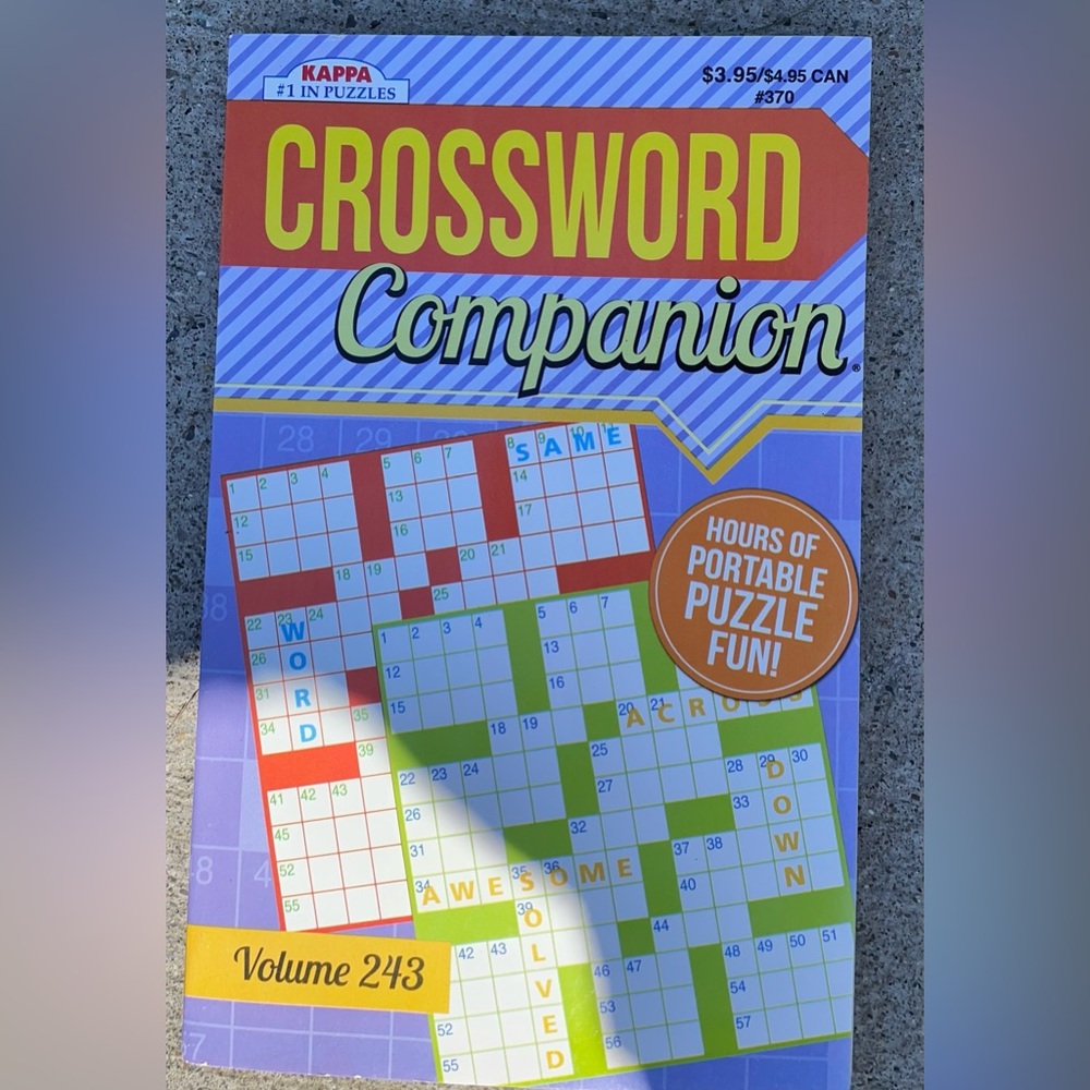 KAPPA Large Print Crossword Combination Hours Of Portable Buzzle Fun Volume 243